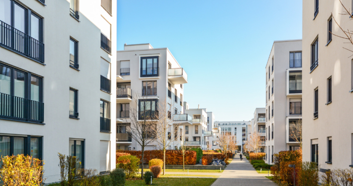 multiple modern apartment buildings