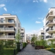 Cityscape of a residential area with modern apartment buildings