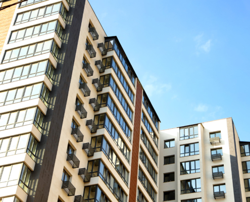 View of modern multifamily house