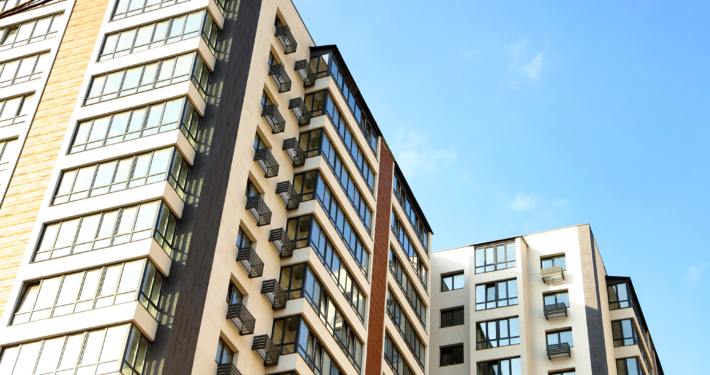 View of modern multifamily house